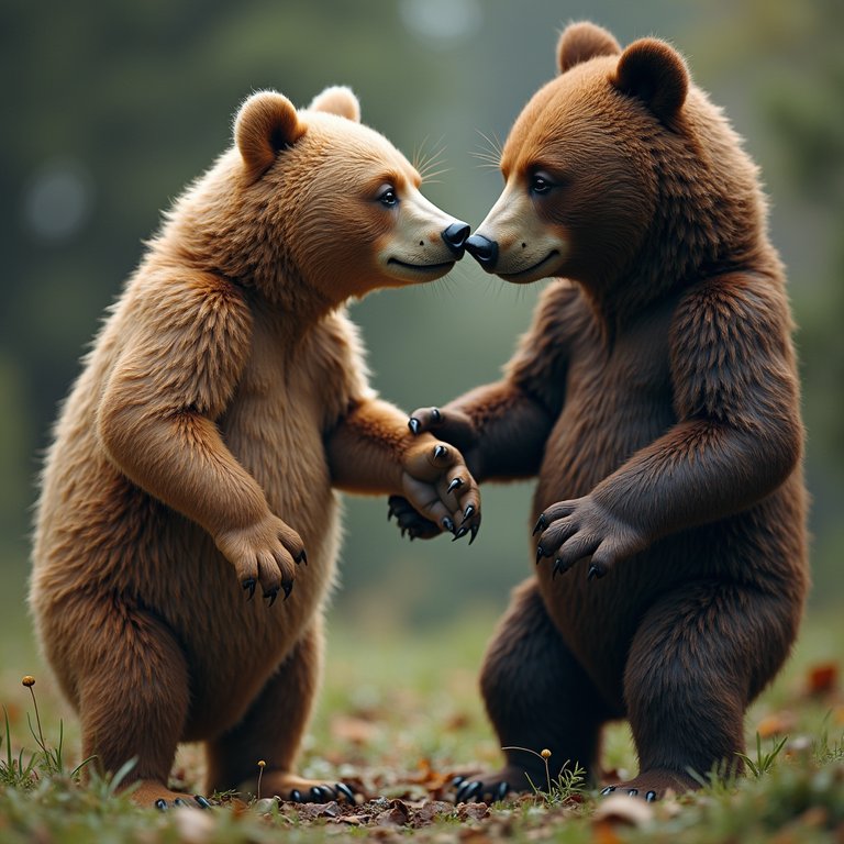 Unguided model: a person and a bear